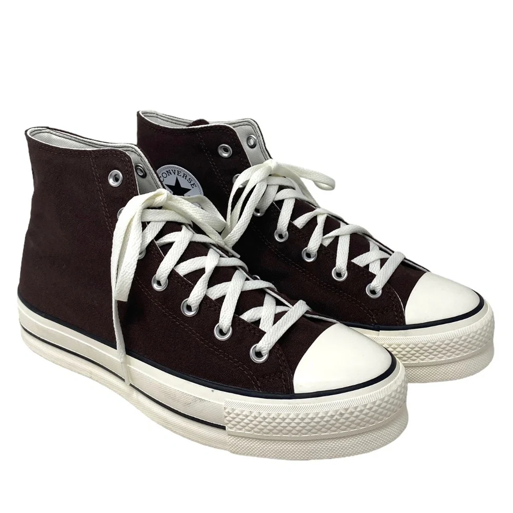 Converse Ctas Lift Platform Casual Brown Canvas Shoes Hi Men Custom 171209C-WWBW - Picture 2 of 11